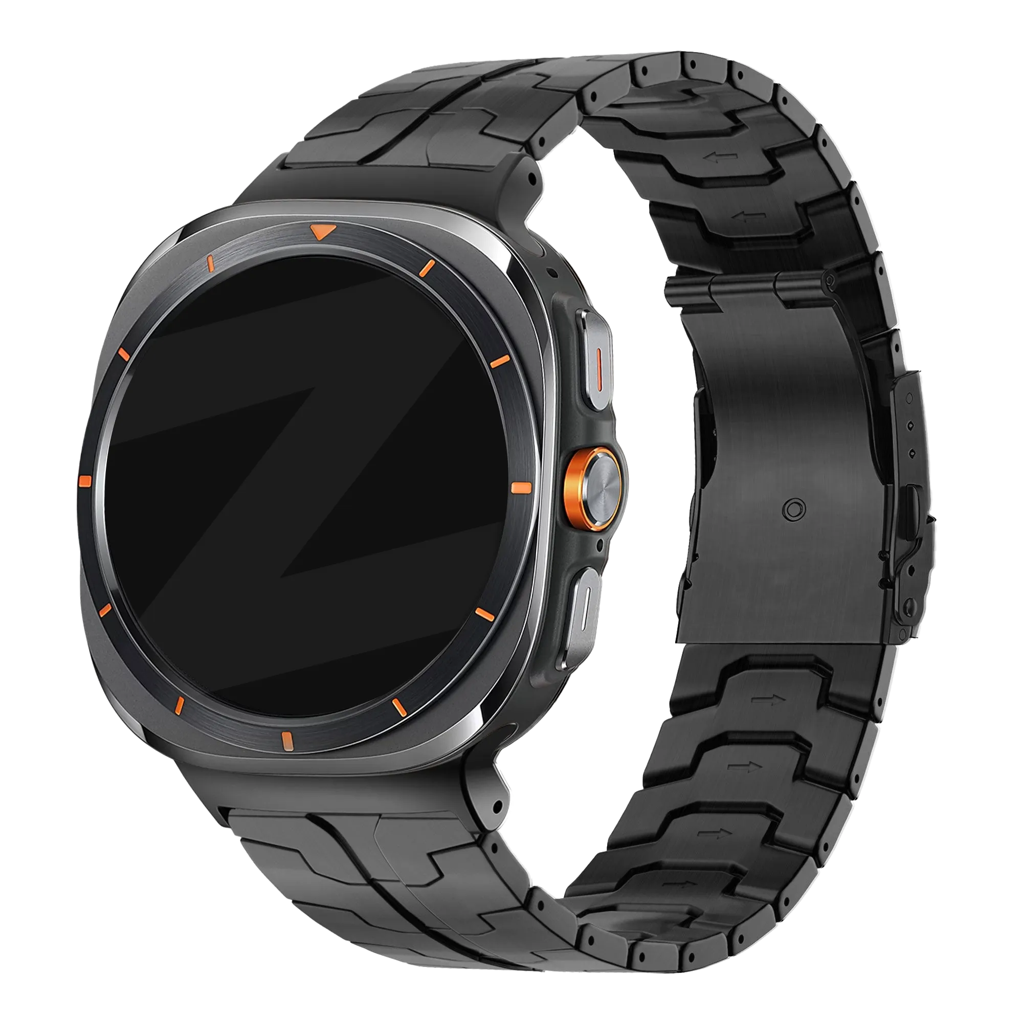 Bandz Samsung Galaxy Watch Ultra 2 titanium band 'Iron' (zwart)