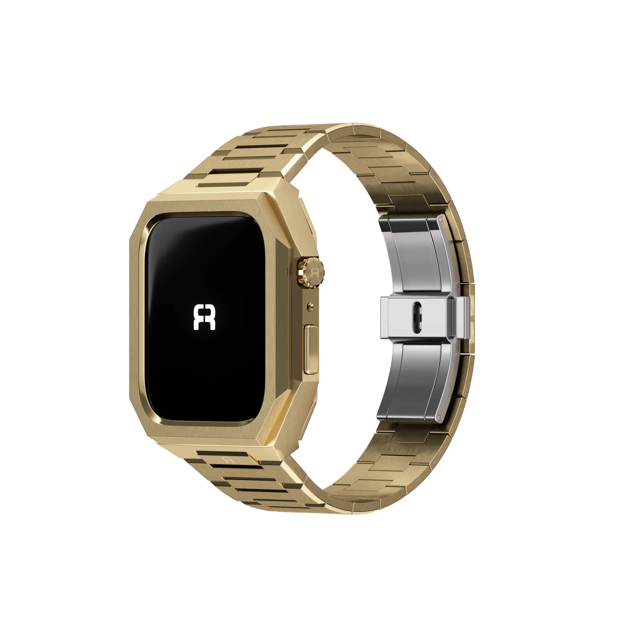 Reqior Apple Watch 45mm case met stalen band 'Nautilus' (goud)