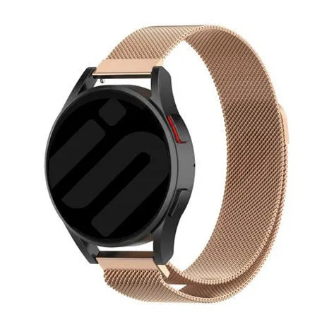 Milanese Strap, rose gold, on a watch, 3/4 front view