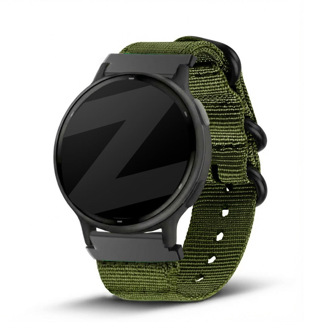 Bandz Garmin Vivoactive 5 nylon band met gesp (groen)
