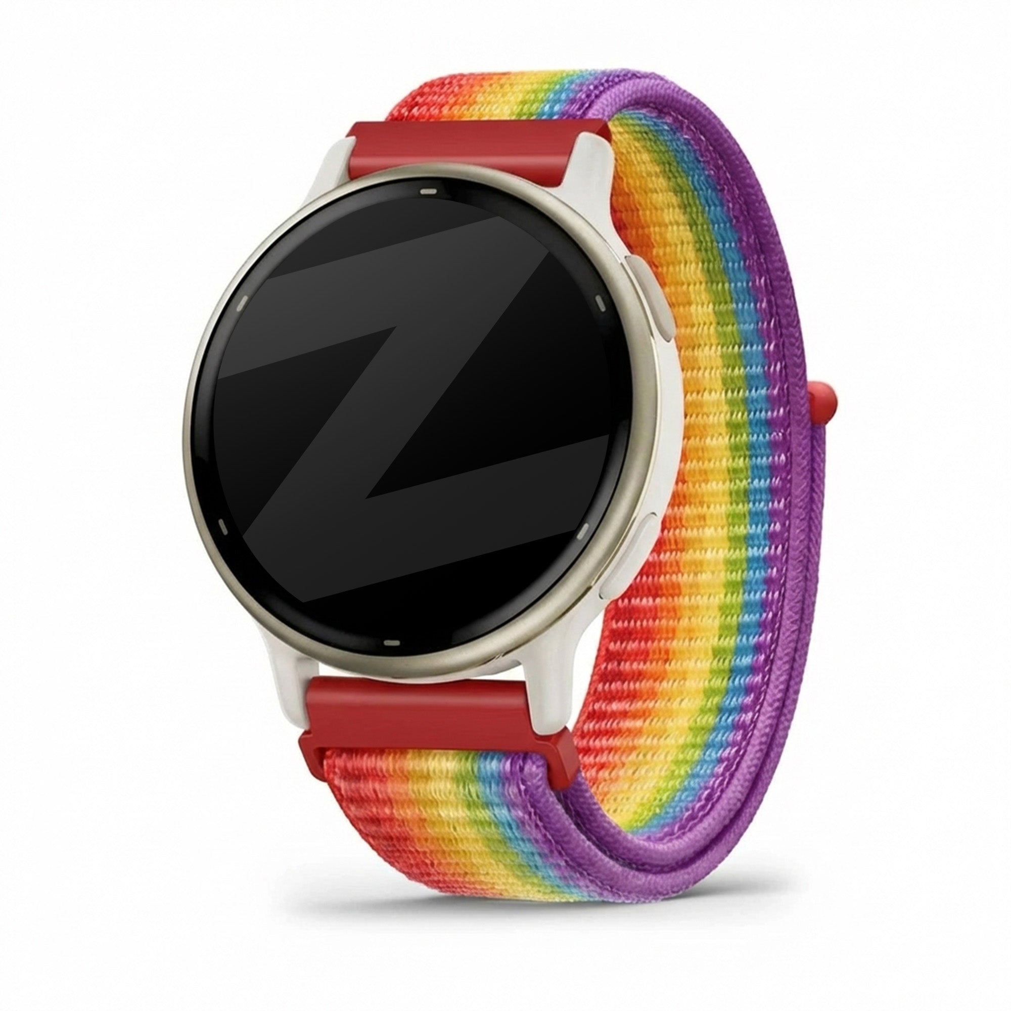 Bandz Garmin Vivoactive 5 nylon loop band (regenboog)