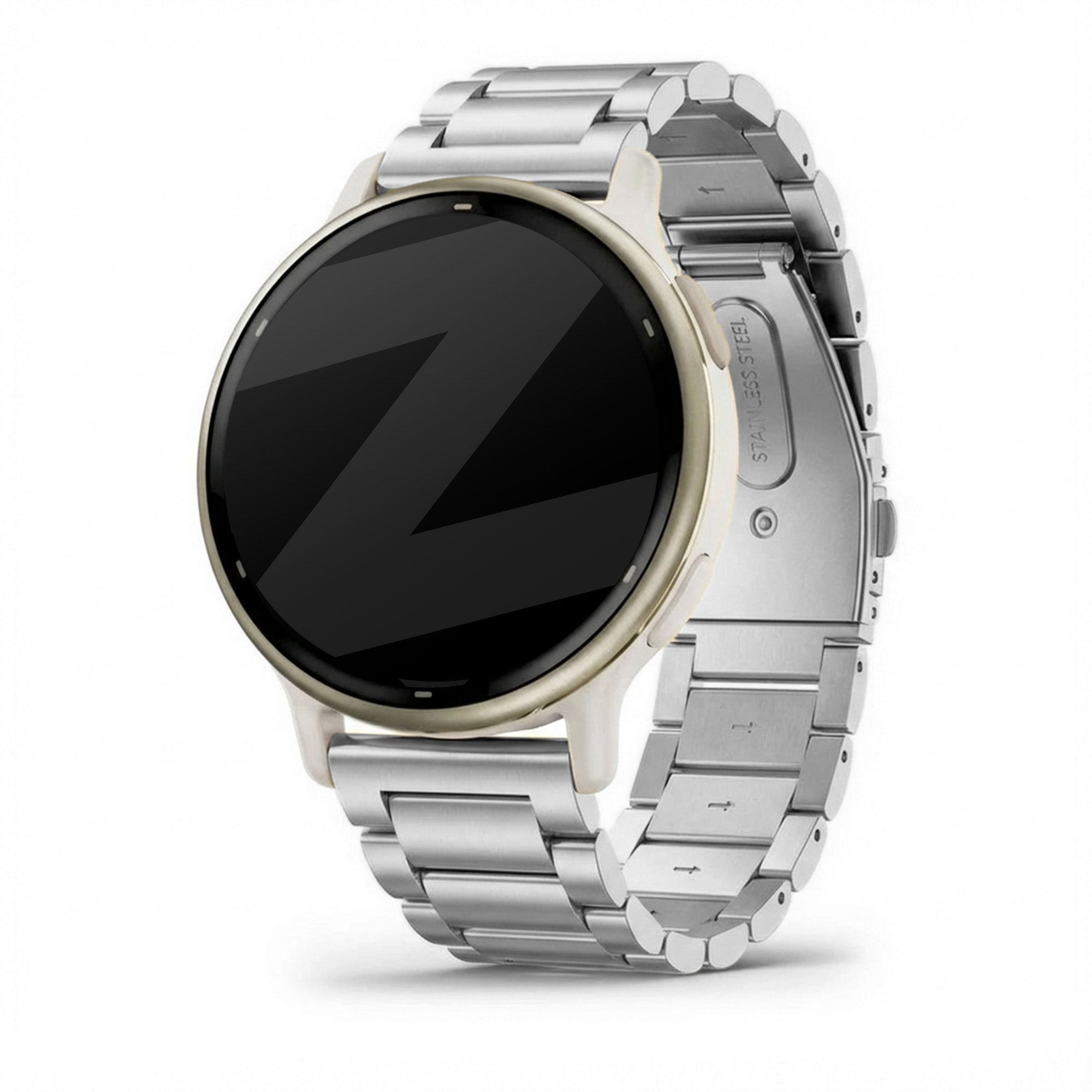 Bandz Garmin Vivoactive 5 stalen band 'Classic' (zilver)