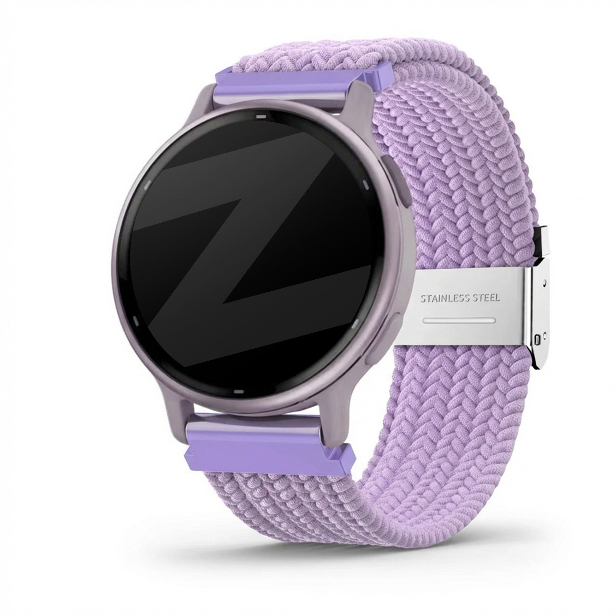 Bandz Garmin Vivoactive 5 gevlochten nylon band (lichtpaars)
