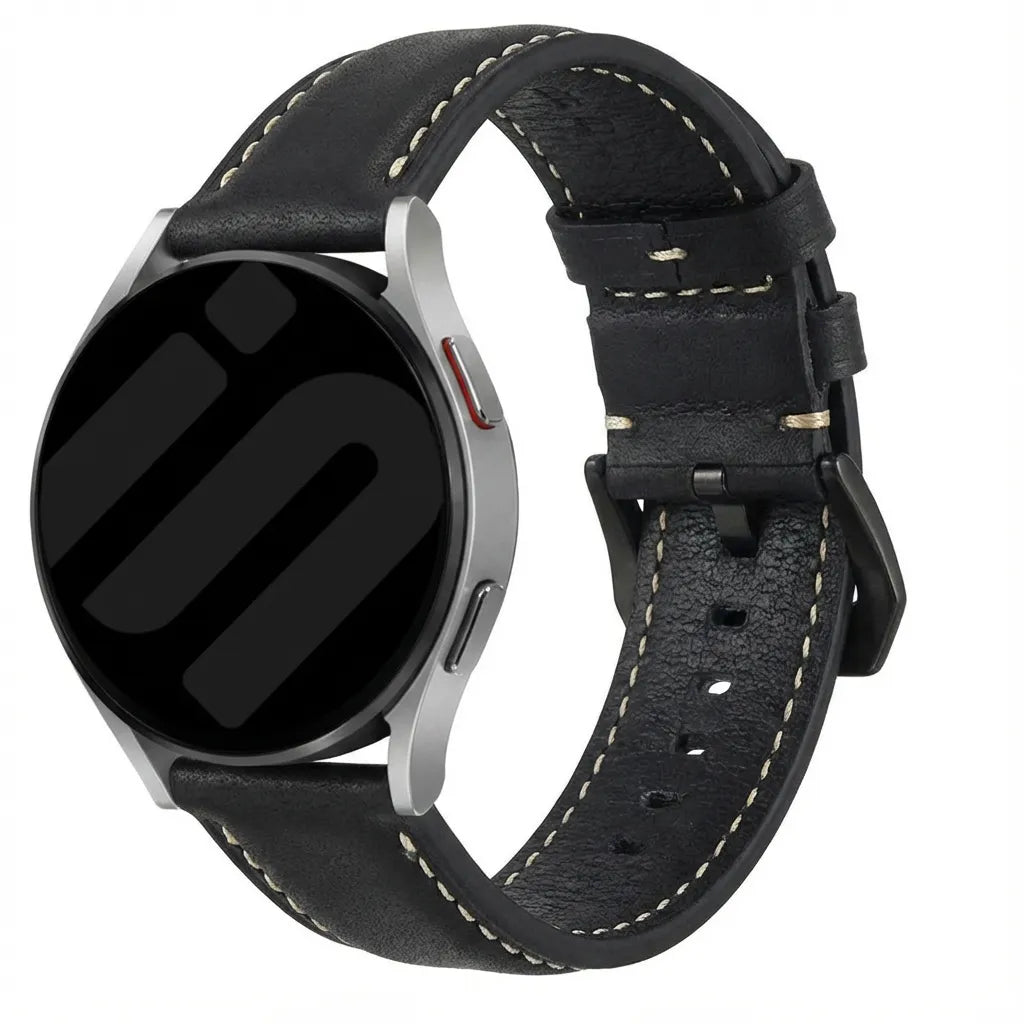 TicWatch Pro 5 Enduro leren bandje (zwart)
