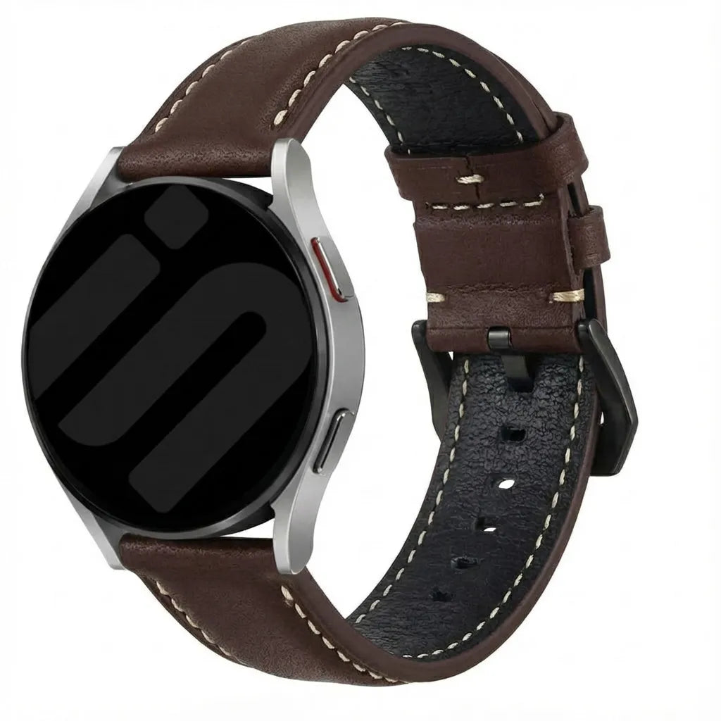 Coros Apex 4 - 46mm leren bandje (koffiebruin)