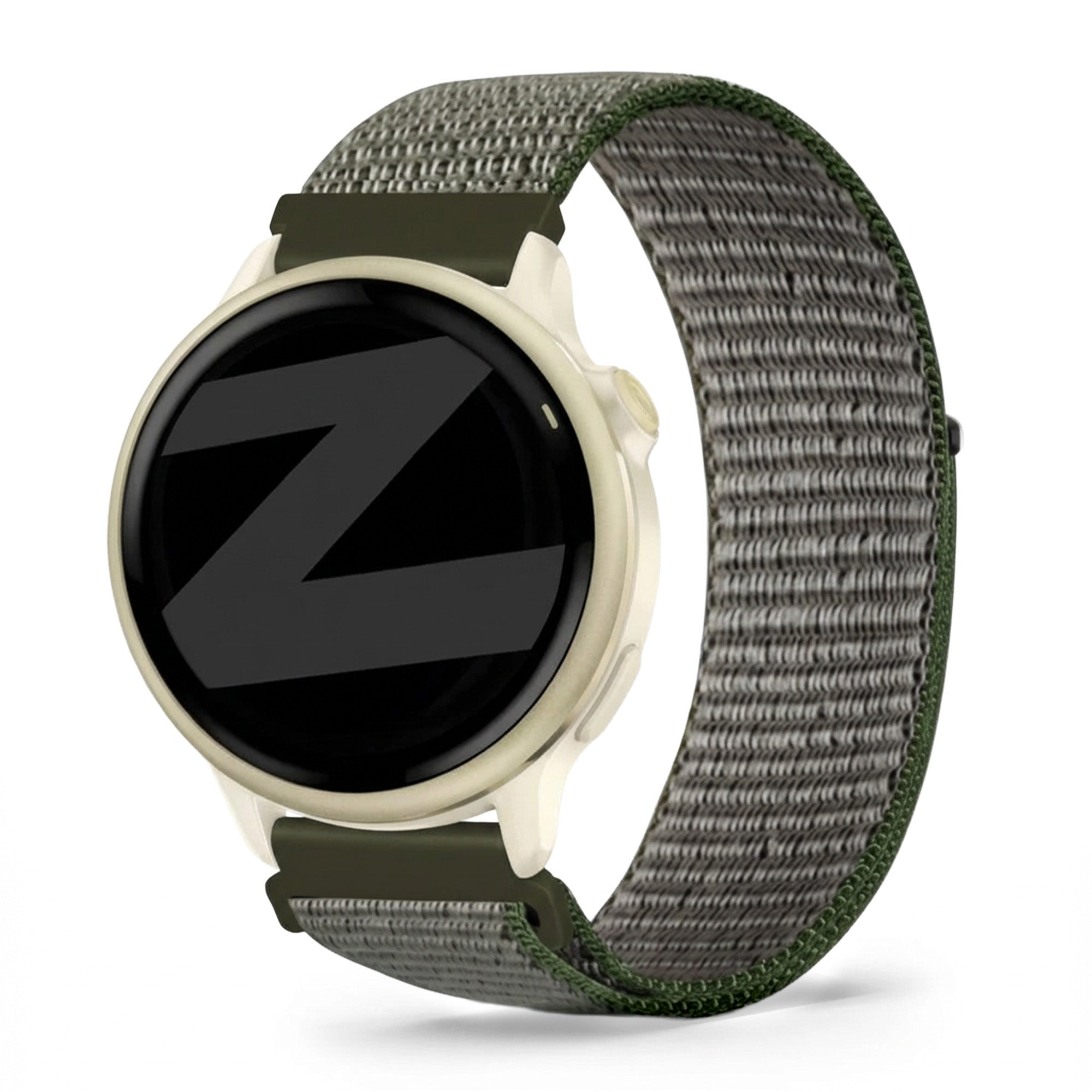 Bandz Garmin Vivoactive 6 nylon loop band (olijfgroen)
