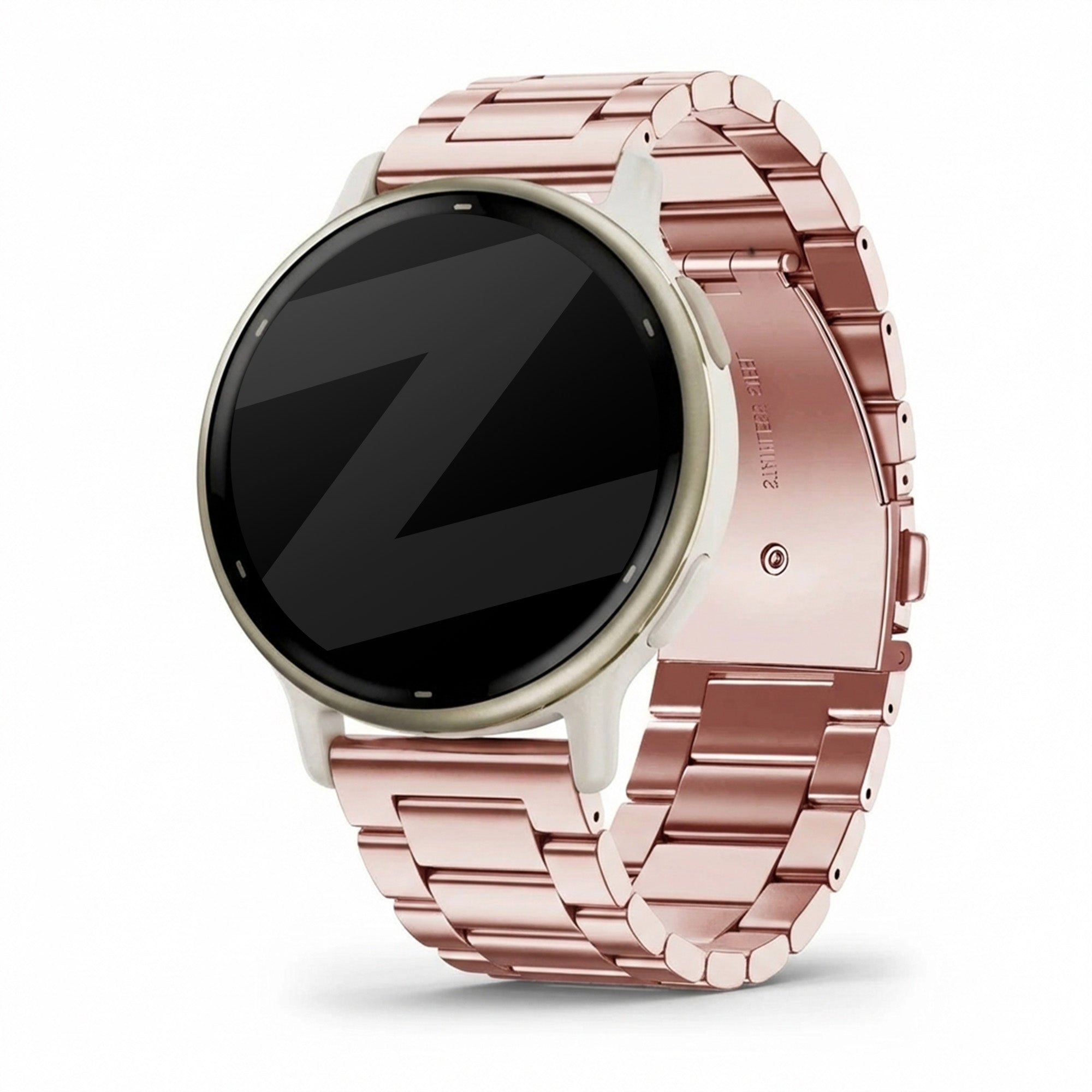 Bandz Garmin Vivoactive 5 stalen band 'Classic' (roze)