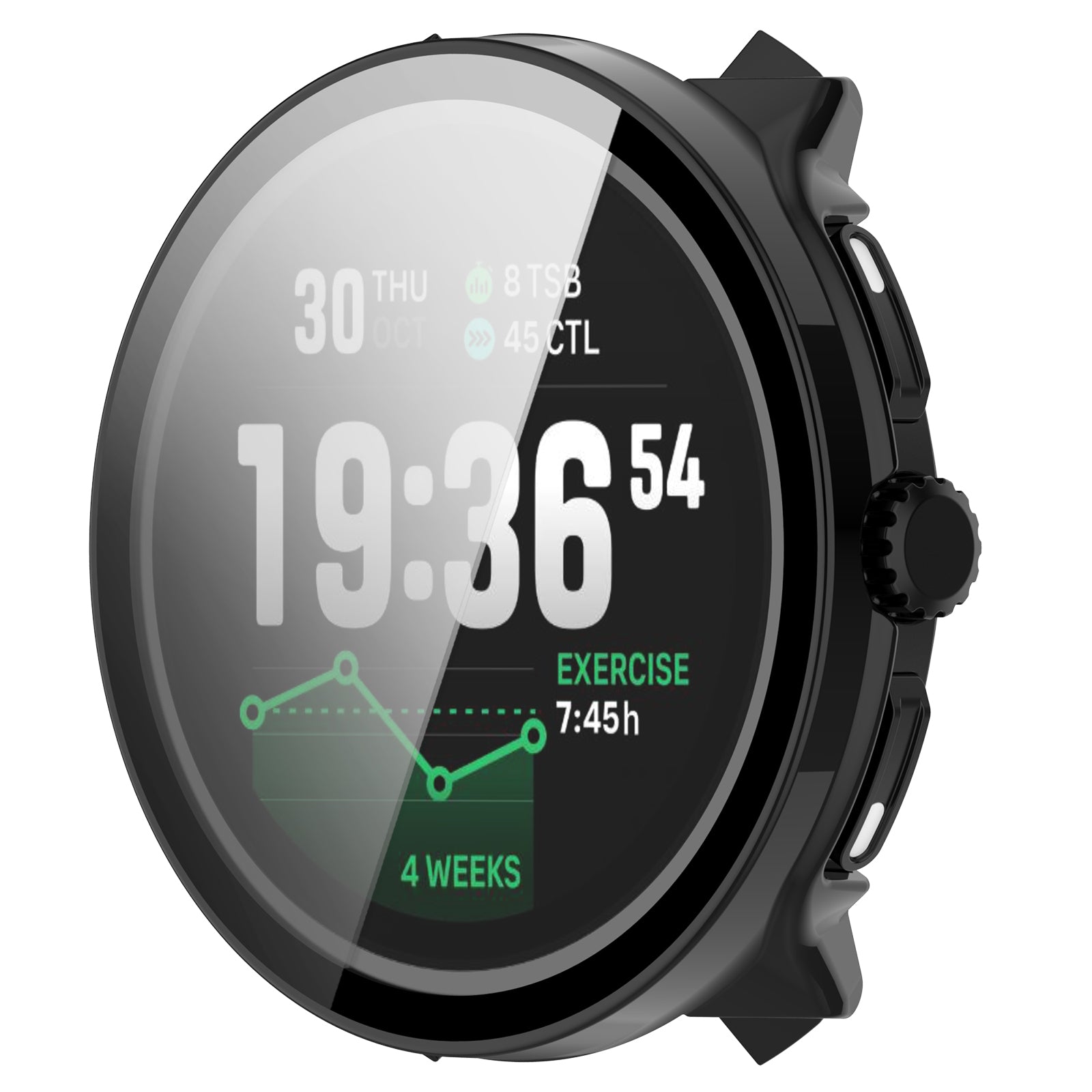 Suunto Race 2 PC case met glas (zwart)