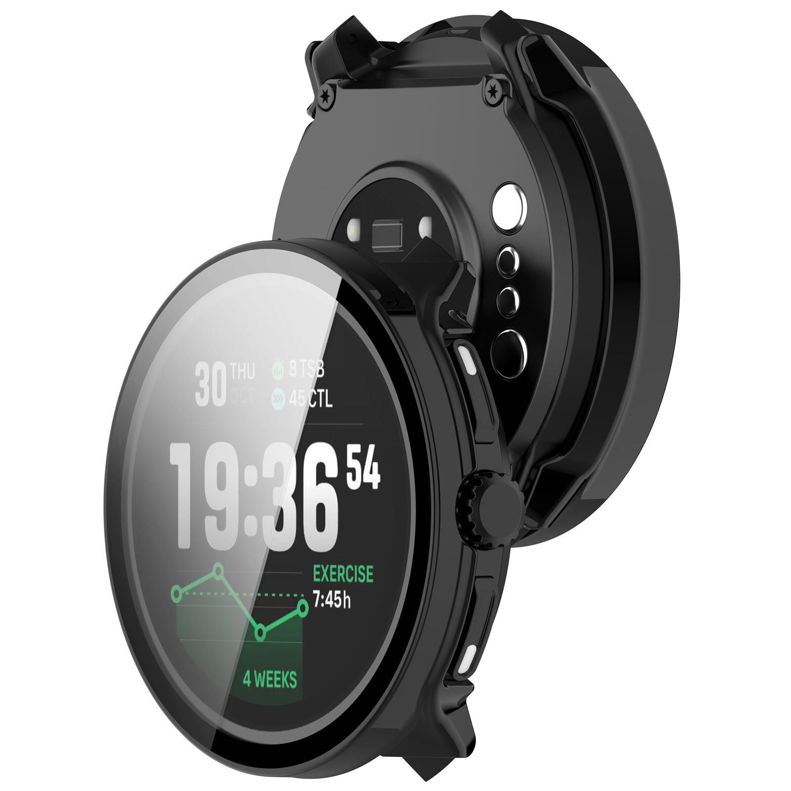 Suunto Race 2 PC case met glas (zwart)
