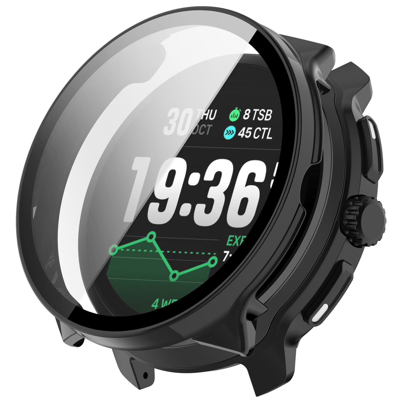 Suunto Race 2 PC case met glas (zwart)