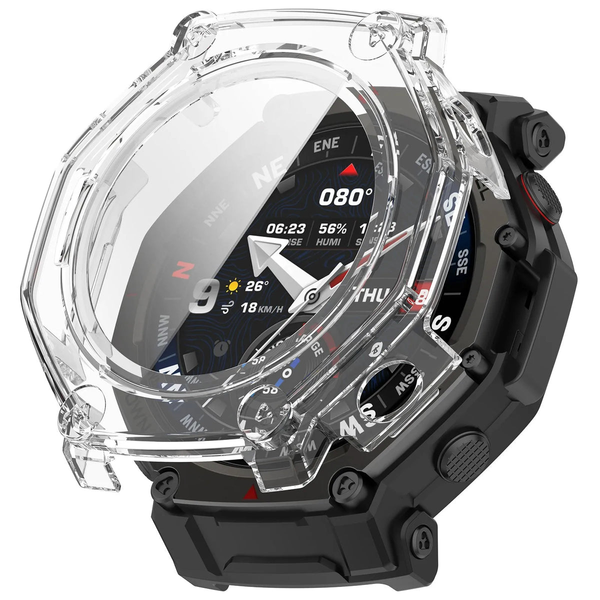 Amazfit T-Rex 3 Pro - 48mm hard case met glas (transparant)