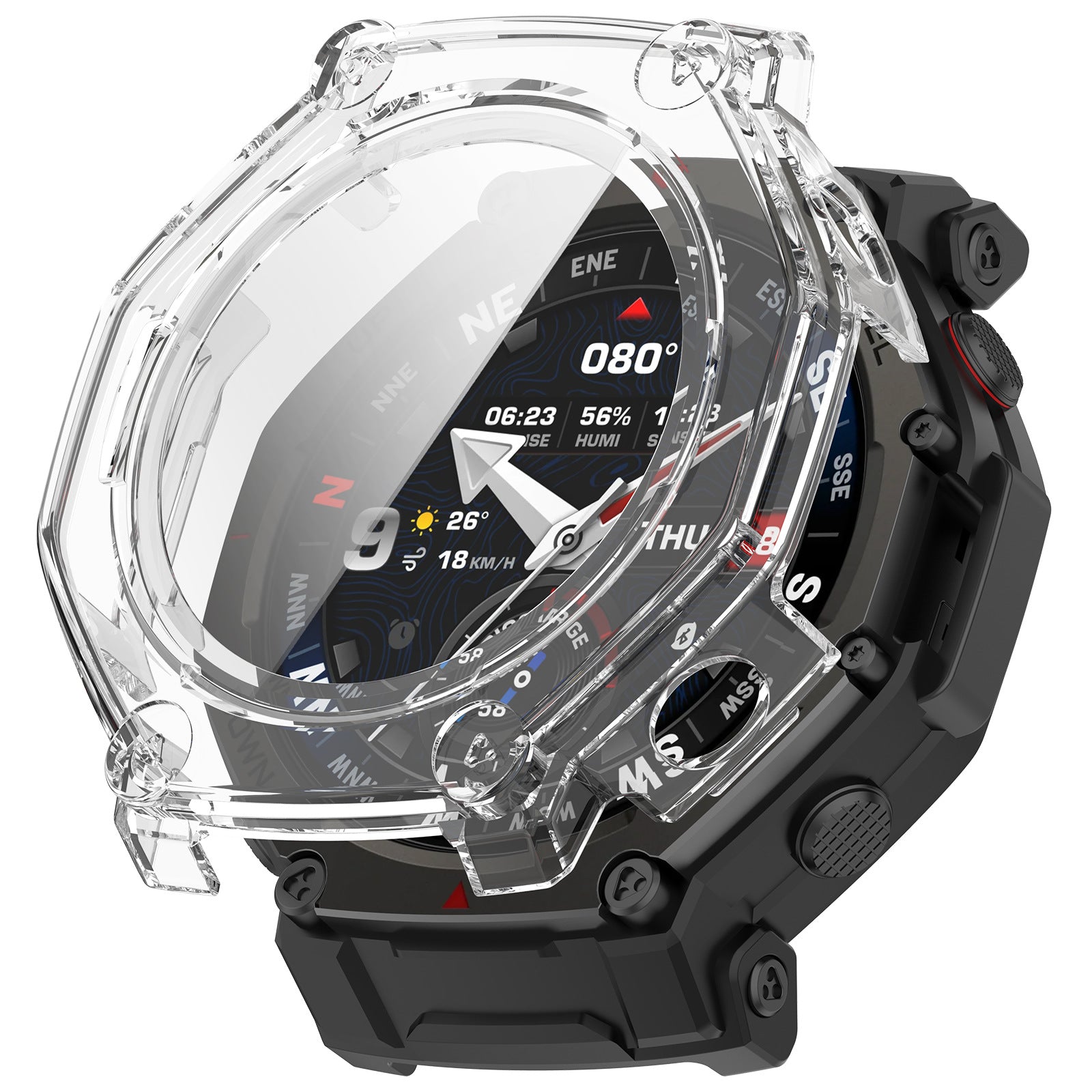 Amazfit T-Rex 3 Pro - 48mm hard case met glas (zwart)