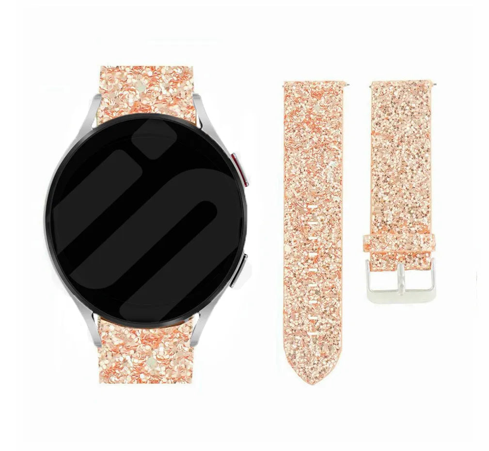 Amazfit GTR Mini leren glitter bandje (roségoud)