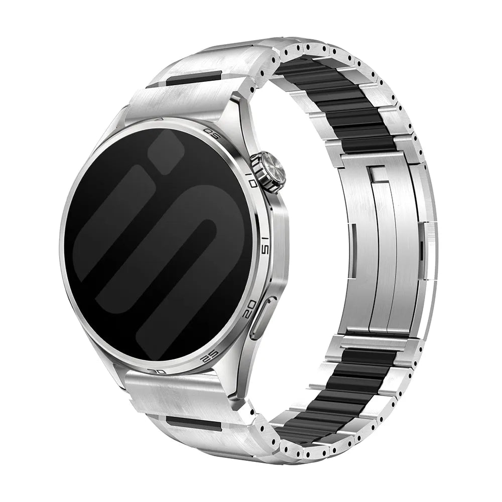 Oppo Watch X 'One Push' stalen hybrid band (titanium/zwart)