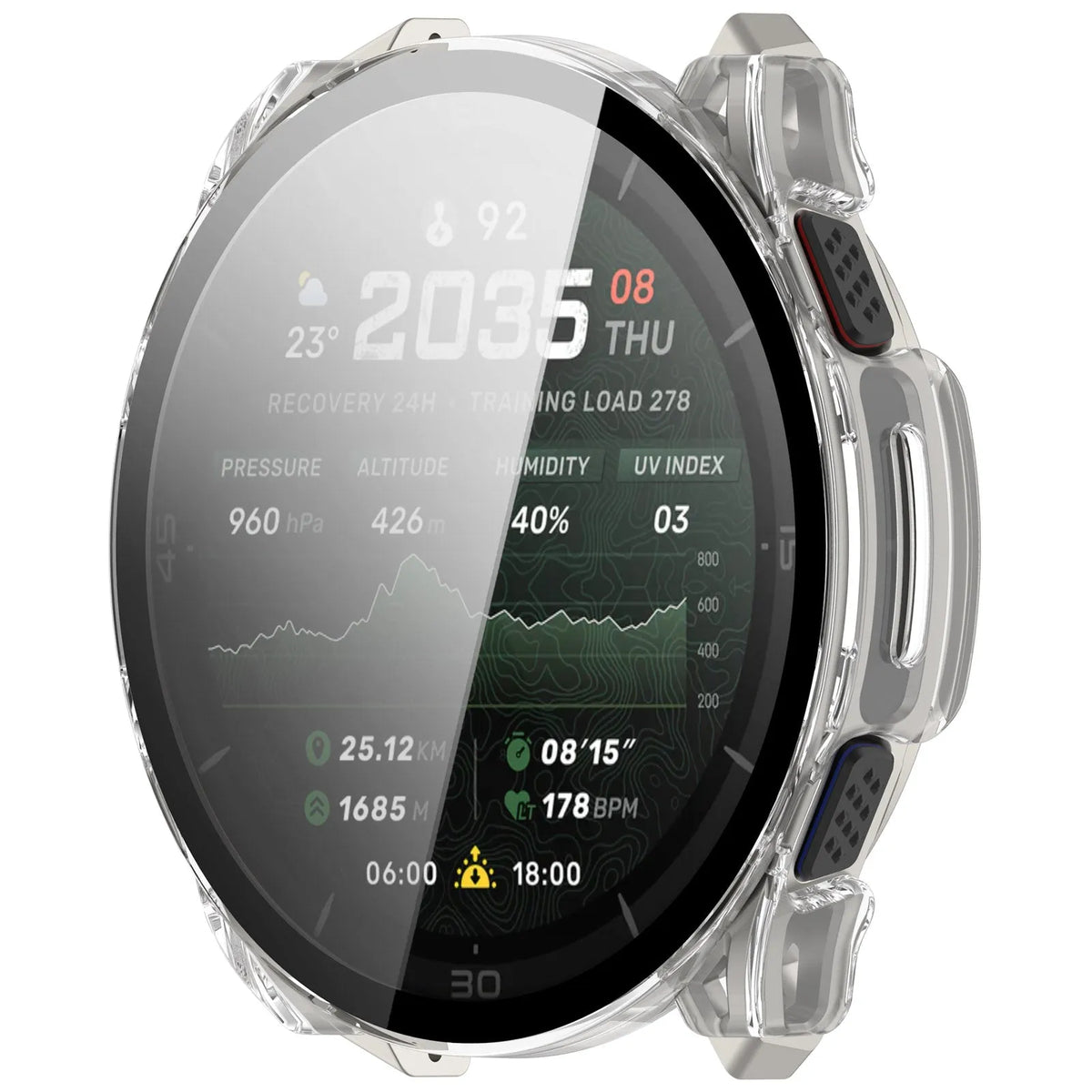 Amazfit Cheetah 2 Ultra PC Case with Glass (Transparent)