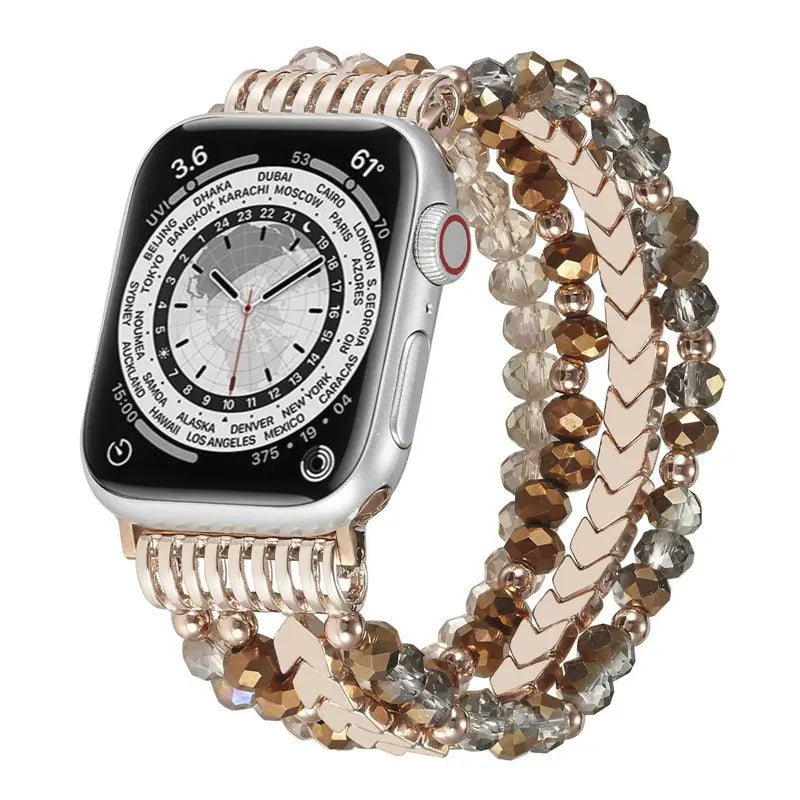 Apple Watch kralen bandje (koffiebruin)