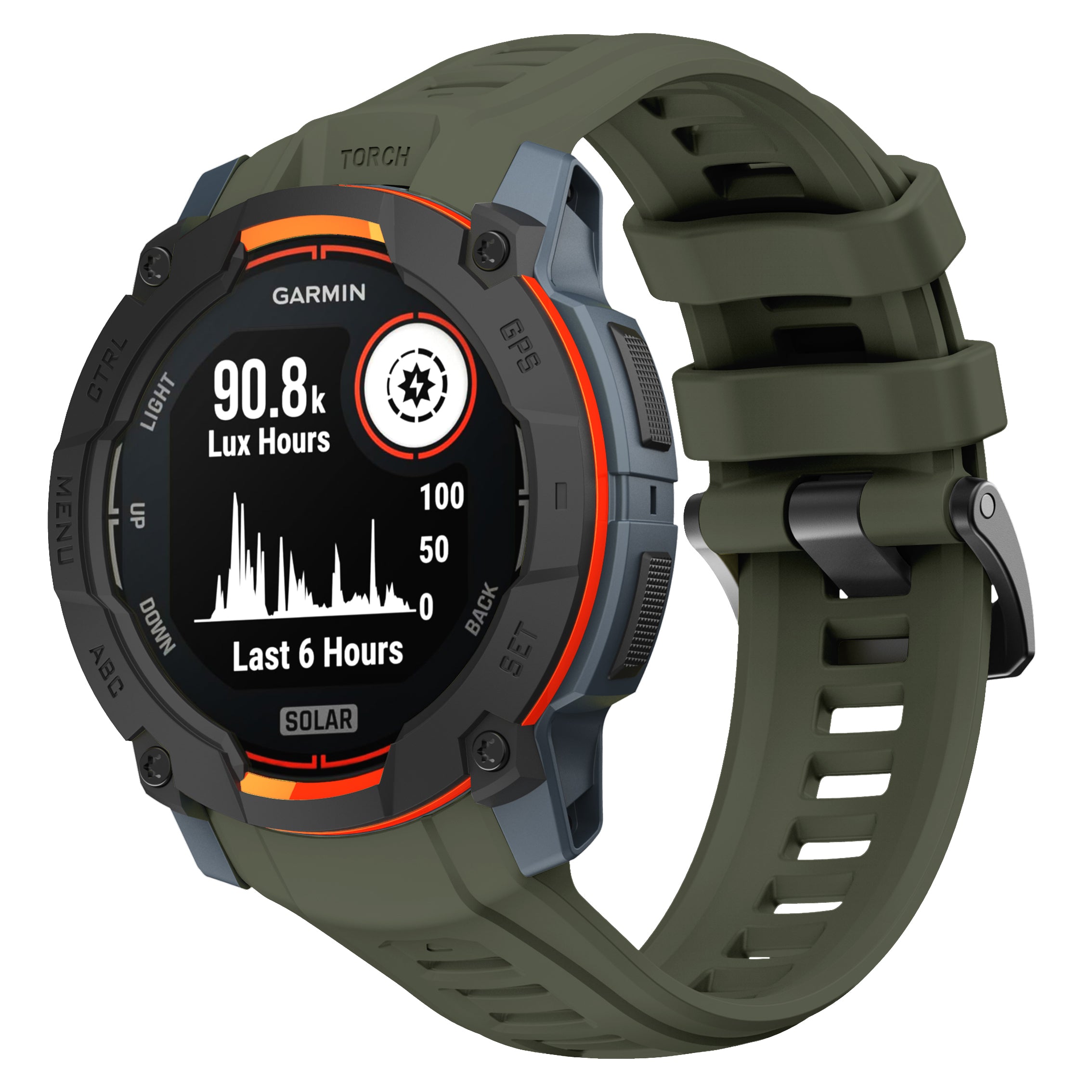 Garmin Instinct 3 - 45mm silicone band 'perfect fit' (legergroen)