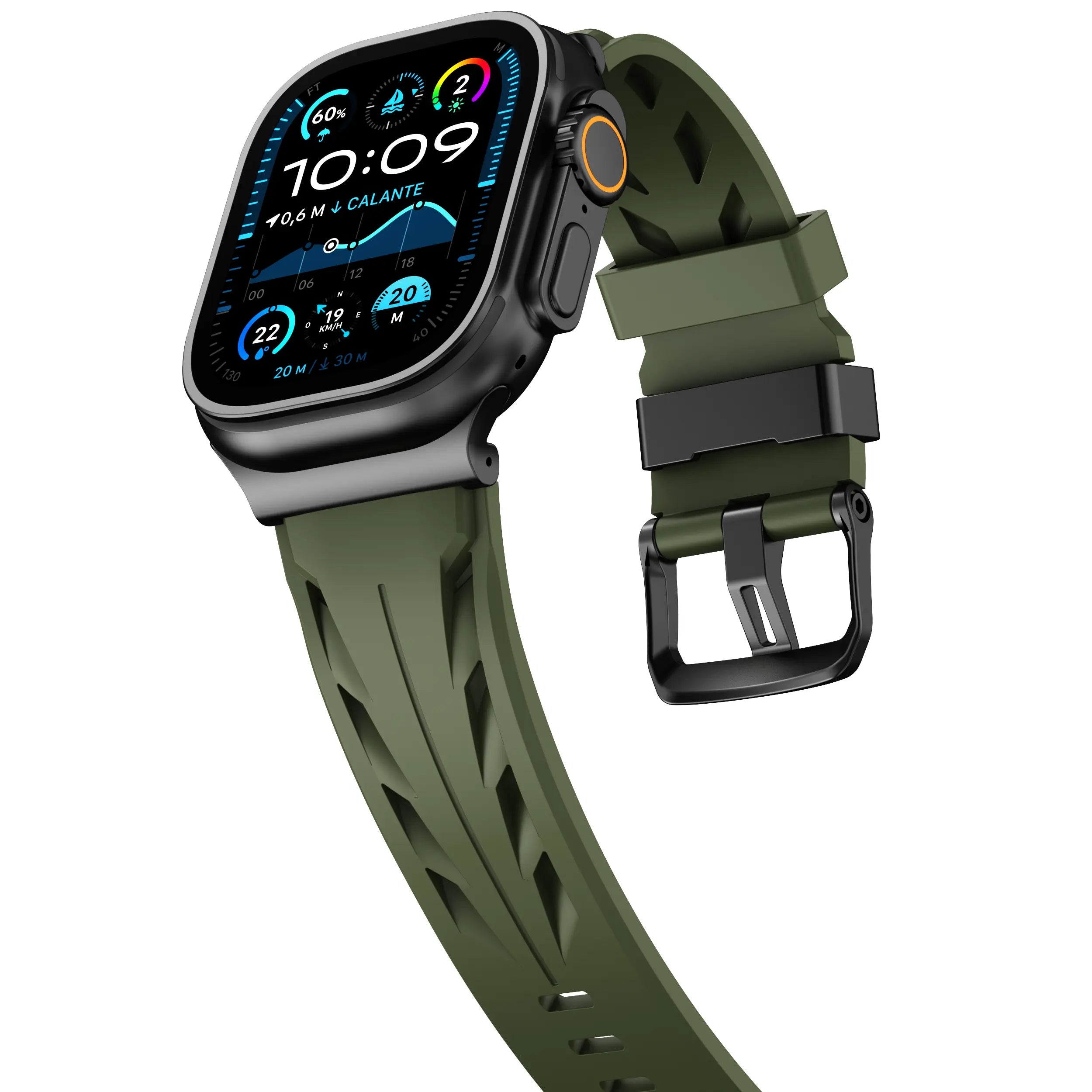 Apple Watch race siliconen band (legergroen)