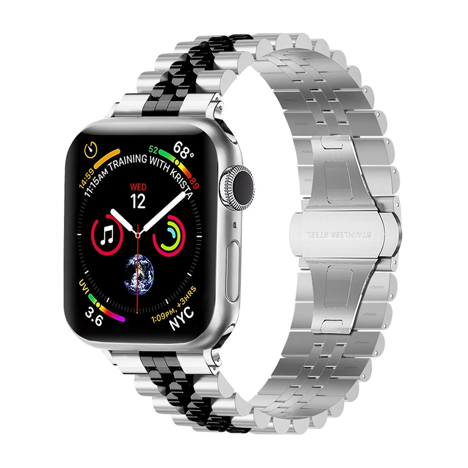 Apple Watch Jubilee stalen band (zilver/zwart)
