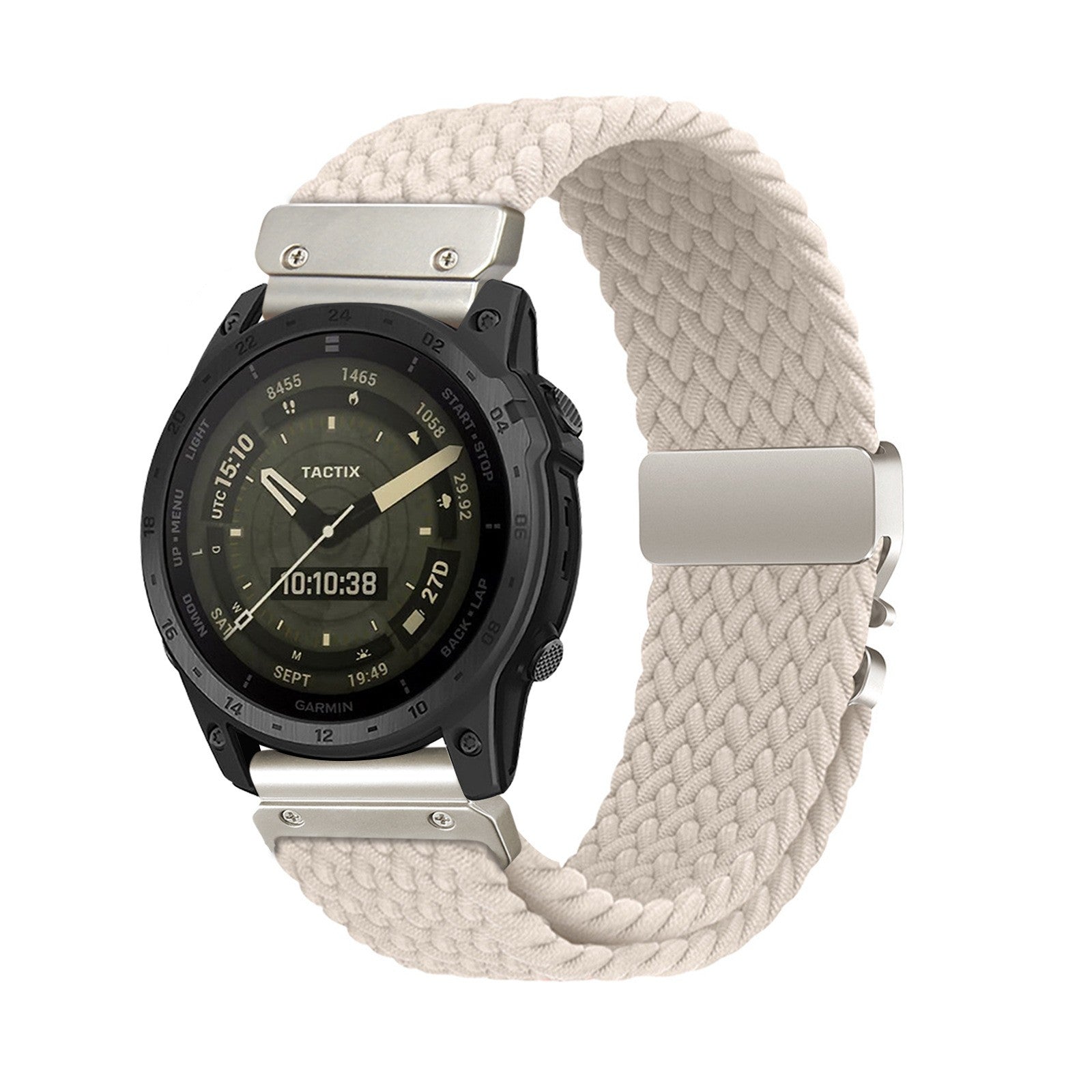 Garmin Fenix 8 - 43mm Braided Strap P-Buckle (Beige)