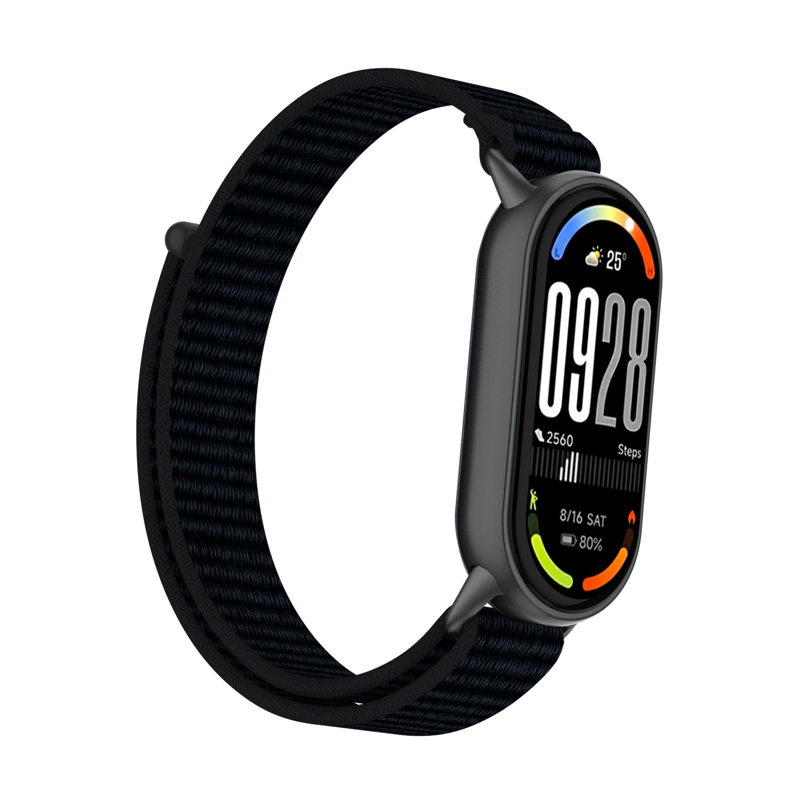 Xiaomi Smart Band 8 modern nylon band (zwart)