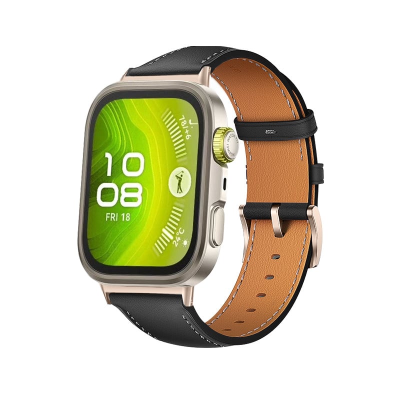 Huawei Watch Fit 3 leren bandje (zwart)