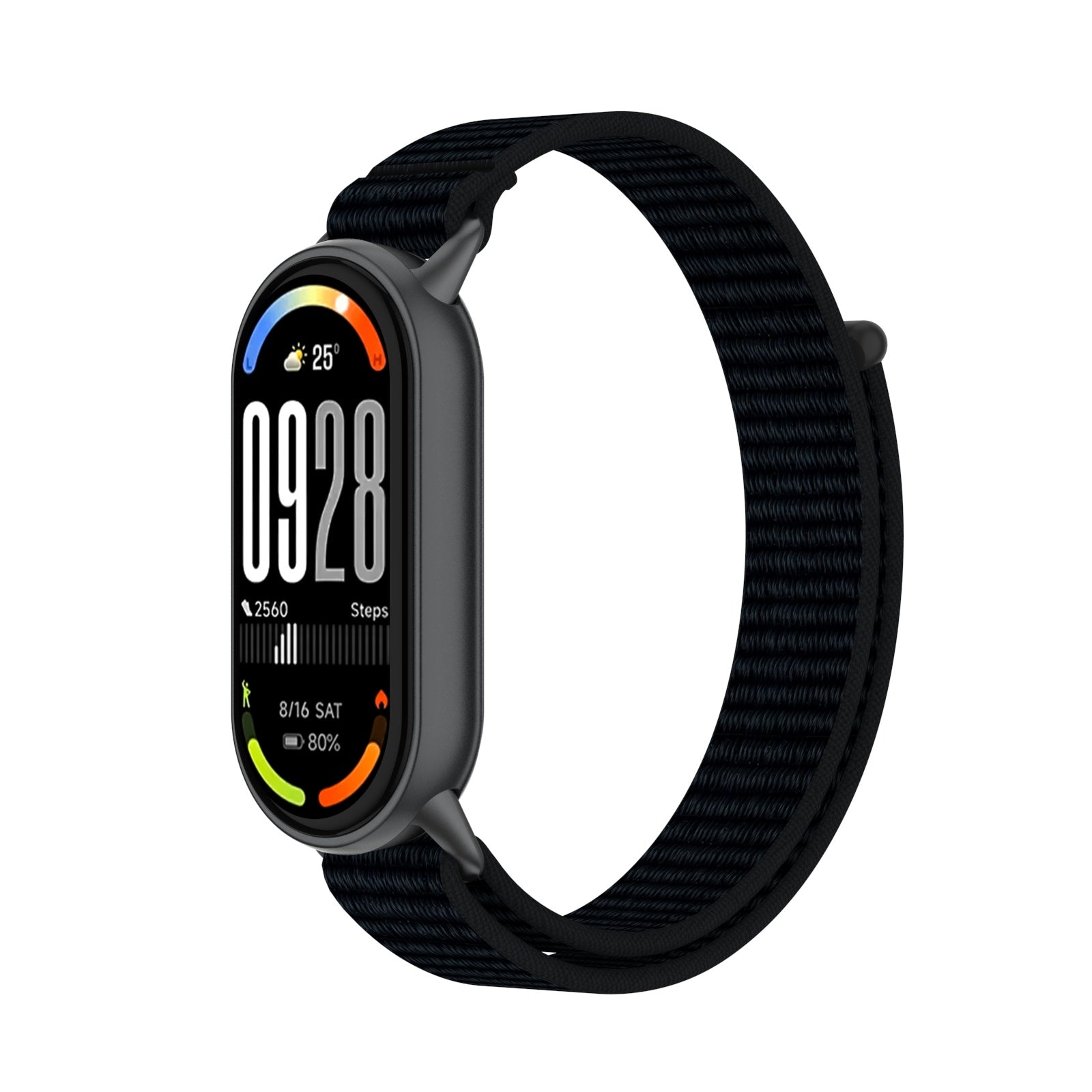 Xiaomi Smart Band 8 modern nylon band (zwart)