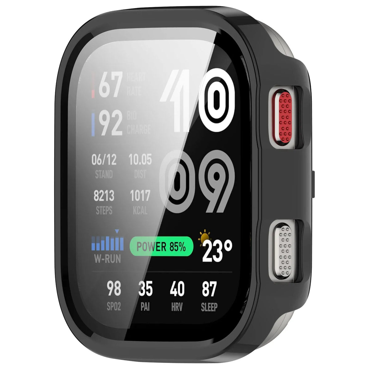 Amazfit Bip Max hard case met glas (zwart)