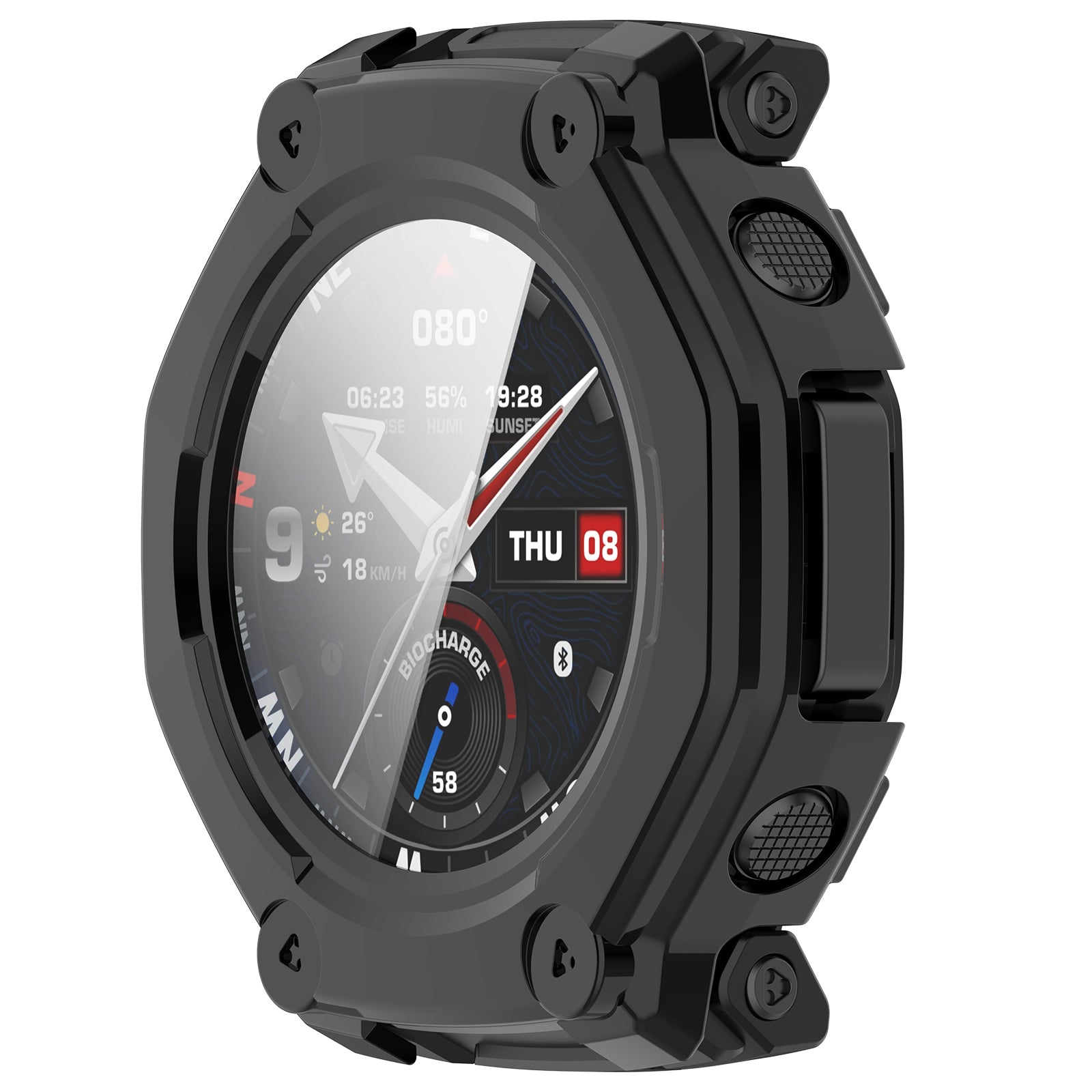 Amazfit T-Rex 3 Pro - 44mm PC case met glas (zwart)