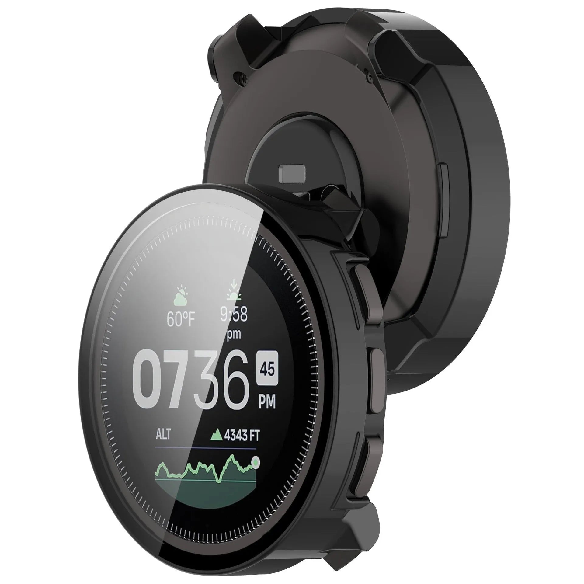 Suunto Vertical PC case met glas (zwart)