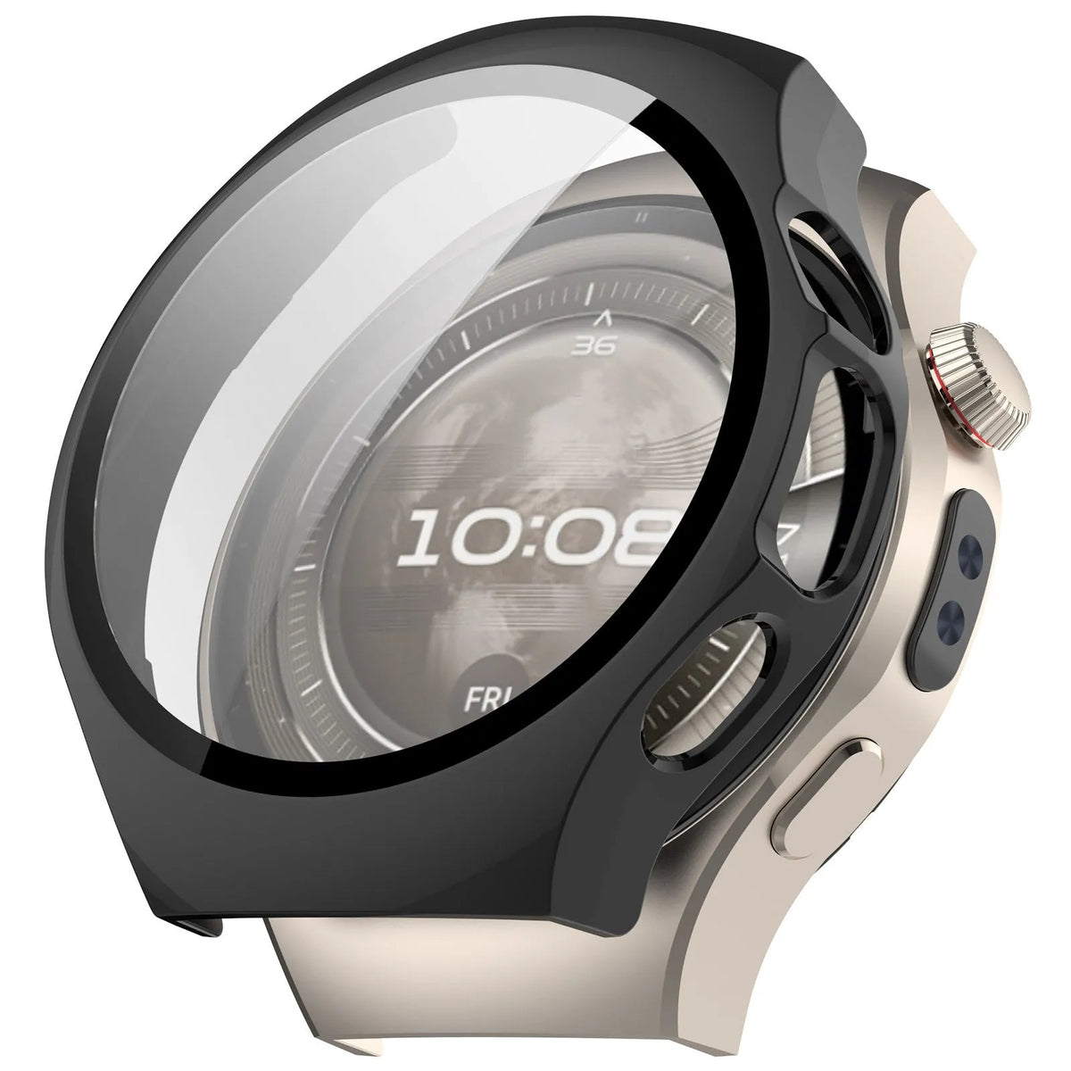 Huawei Watch 5 - 42mm hard case met glas (zwart)