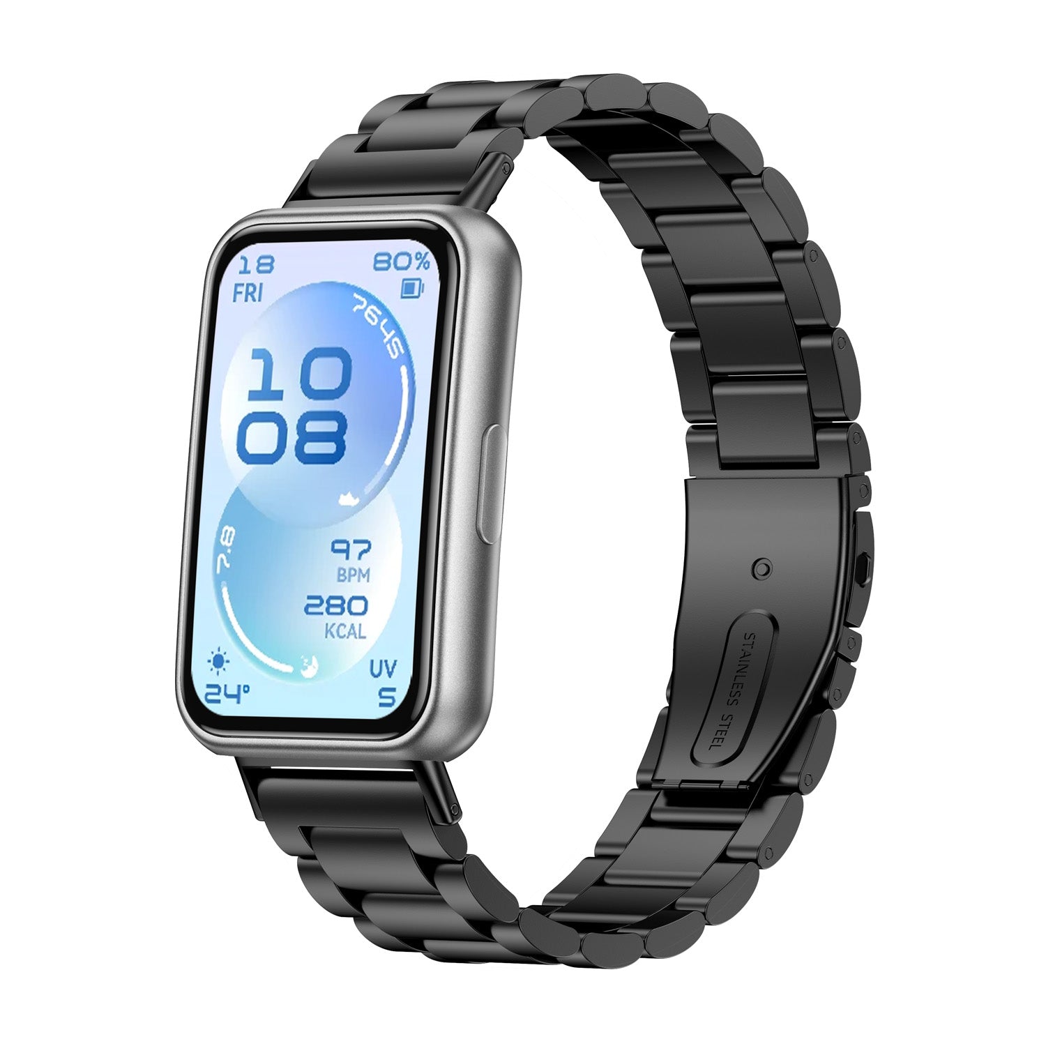 Huawei Band 11 stalen band (zwart)