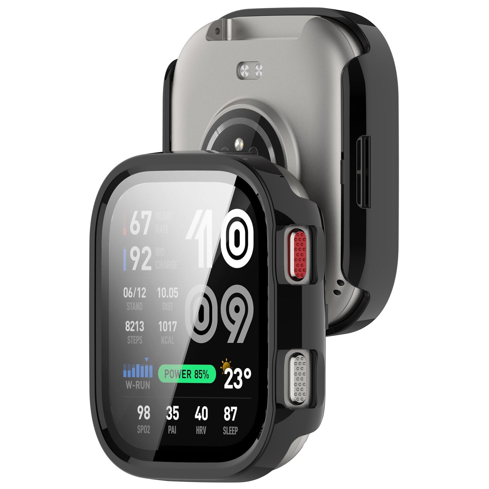 Amazfit Bip Max hard case met glas (zwart)