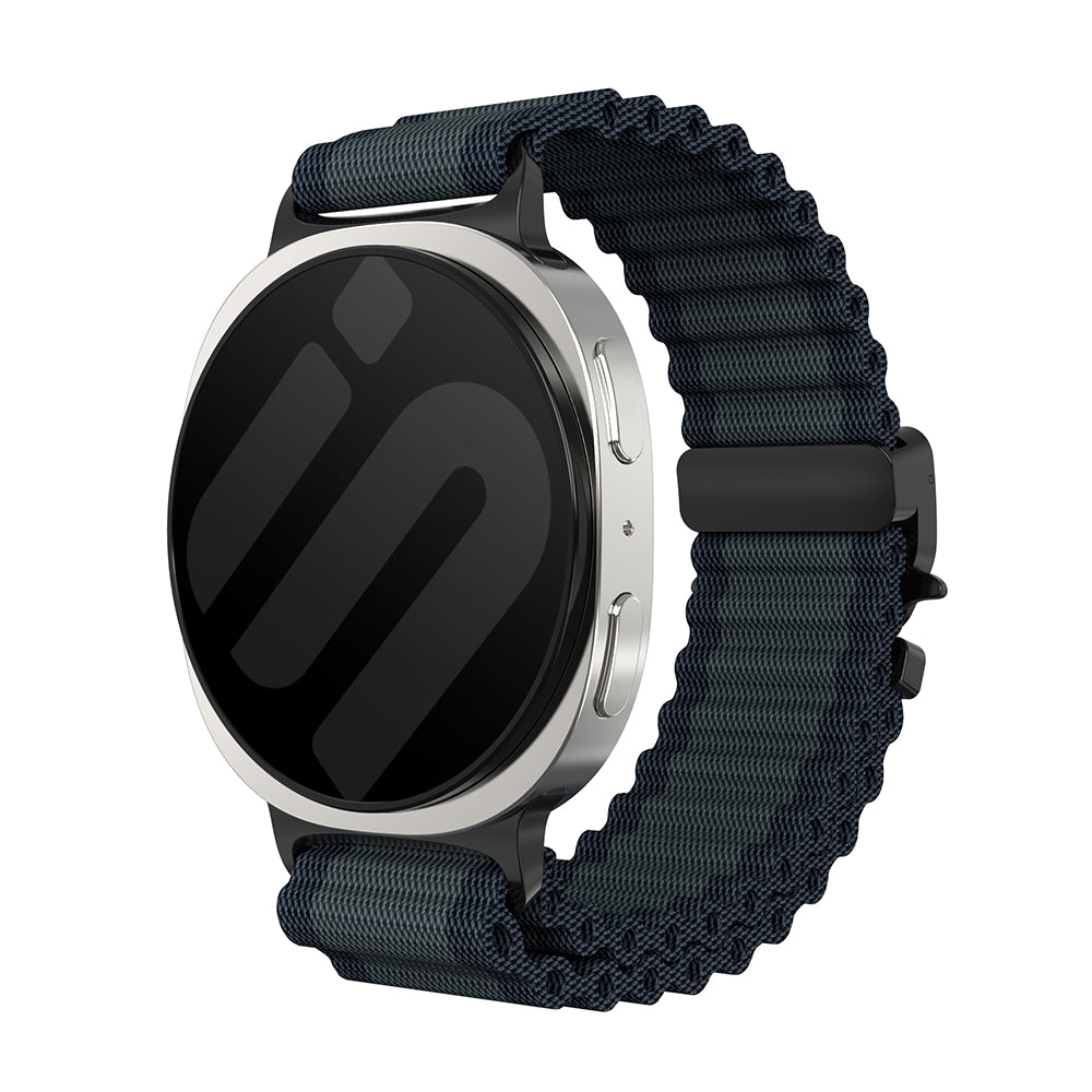 Samsung Galaxy Watch 9 - 44mm outdoor nylon band met P-buckle (zwart met zwart)