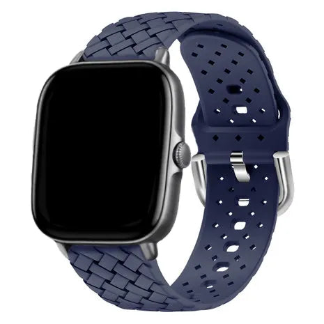 Amazfit GTS 2 gevlochten siliconen bandje (donkerblauw)