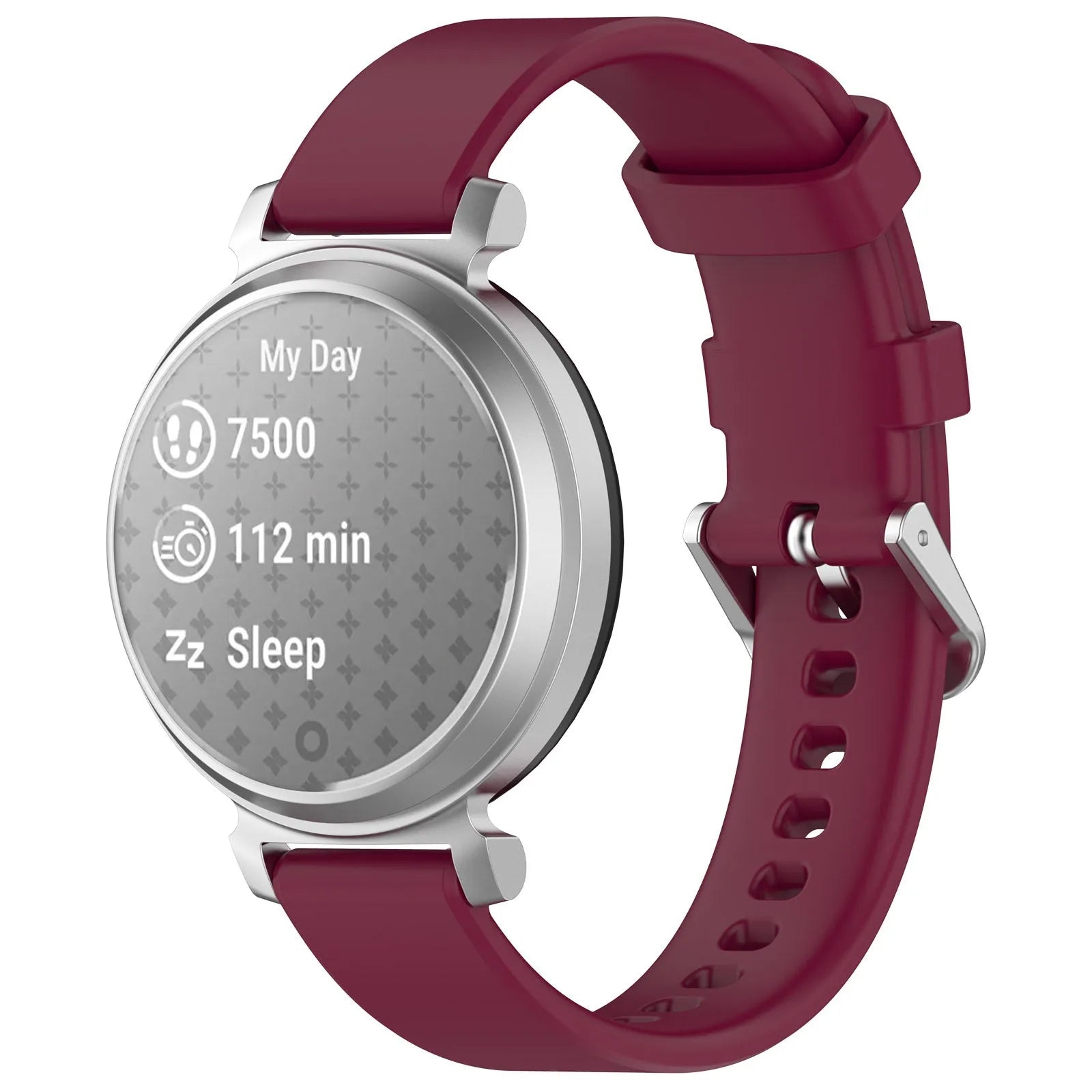 Pebble Round 2 - 14mm siliconen classic bandje (wijnrood)