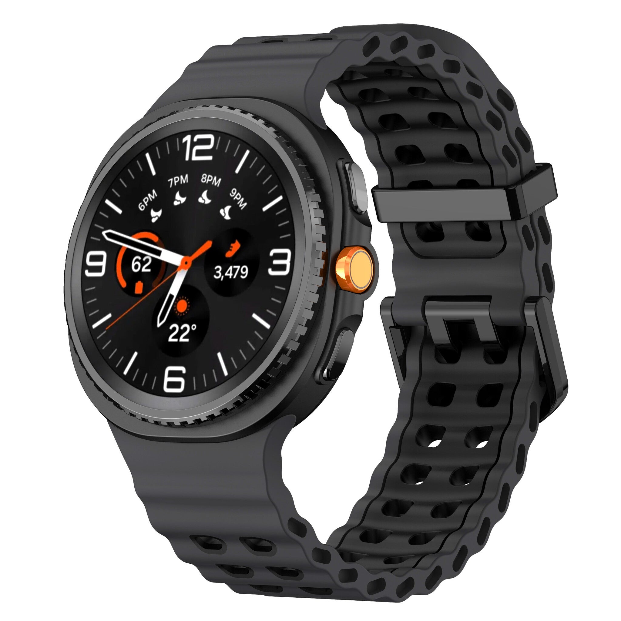 Samsung Galaxy Watch 9 - 44mm Ocean bandje (donkergrijs/zwart)
