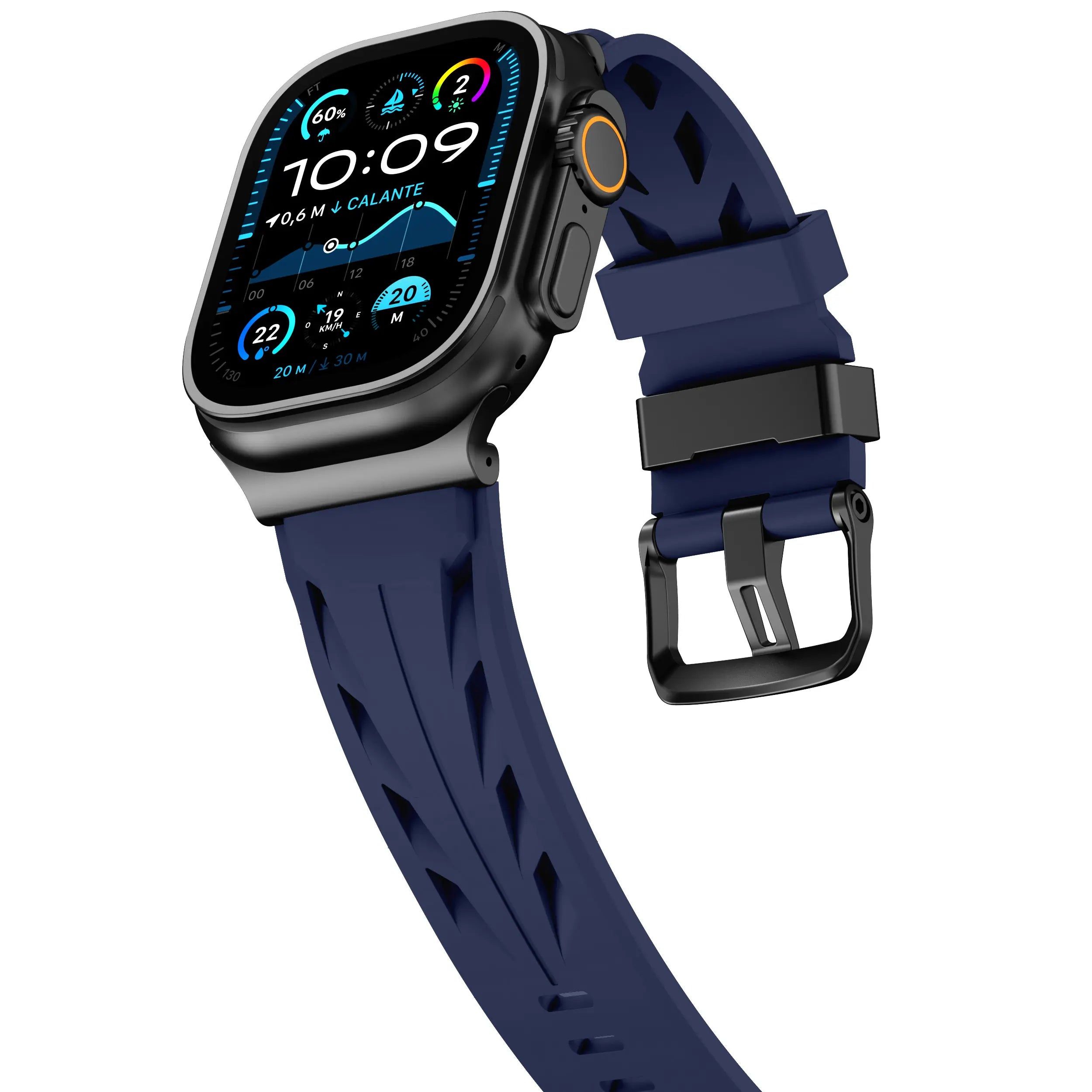 Apple Watch race siliconen band (donkerblauw)