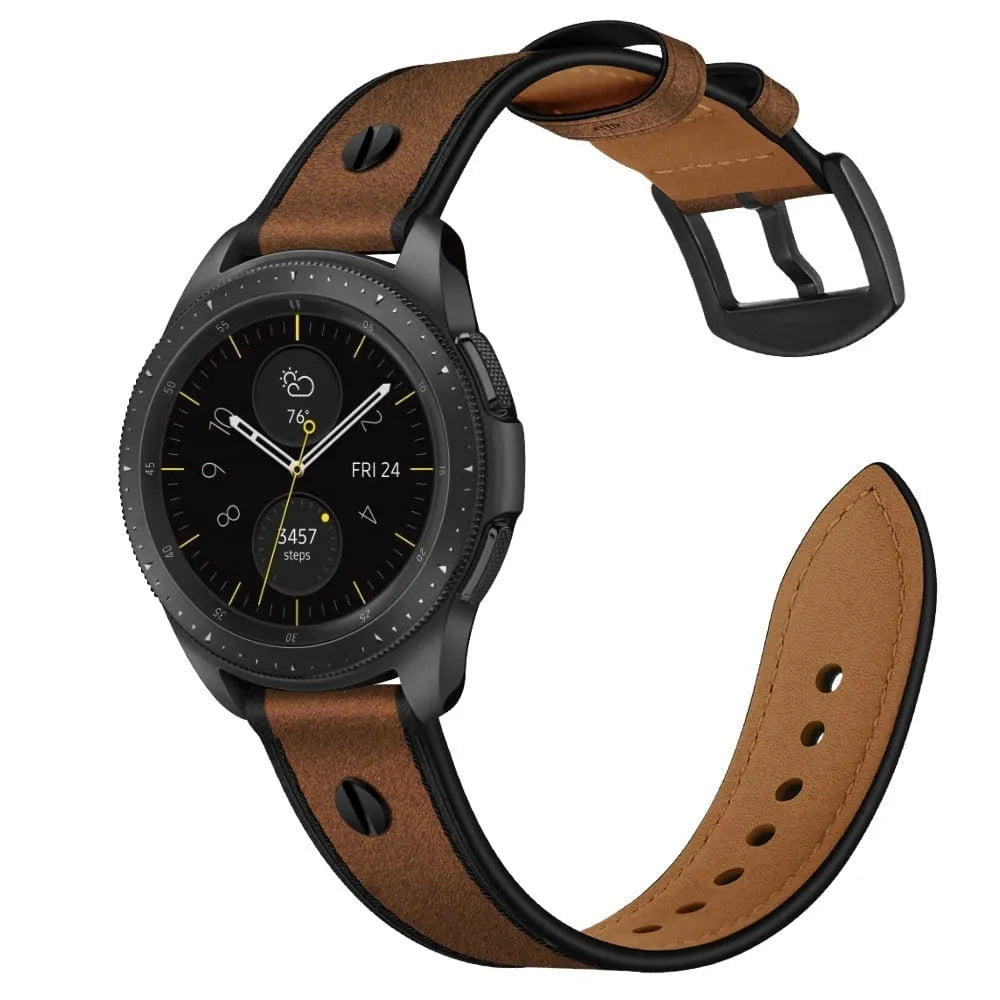 OnePlus Watch 3 geschroefde leren bandje (donkerbruin)