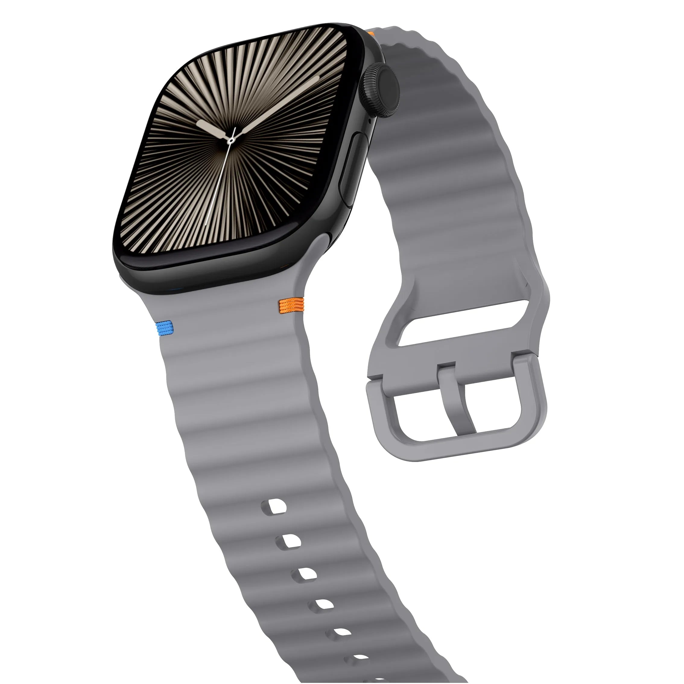 Apple Watch Wave siliconen bandje (donkergrijs)