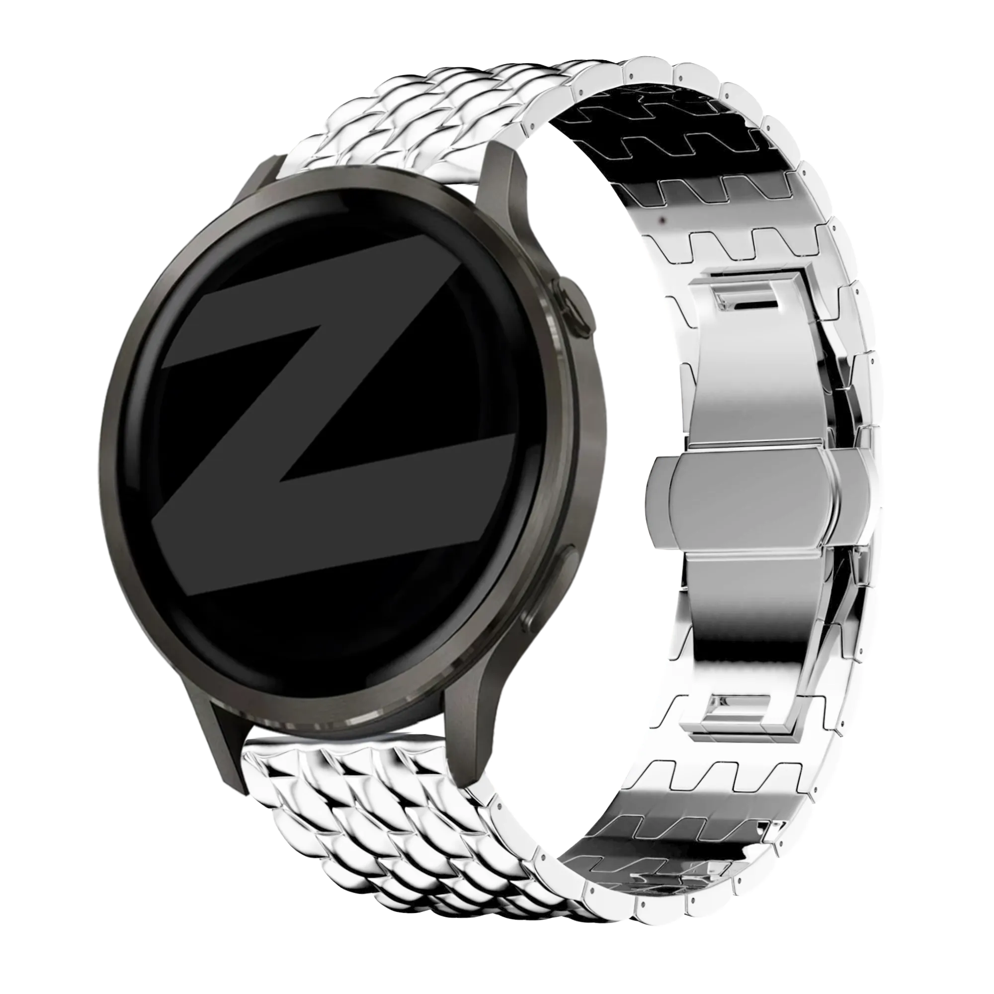 Bandz Garmin Forerunner 170 Steel Strap 'Dragon' (Silver)