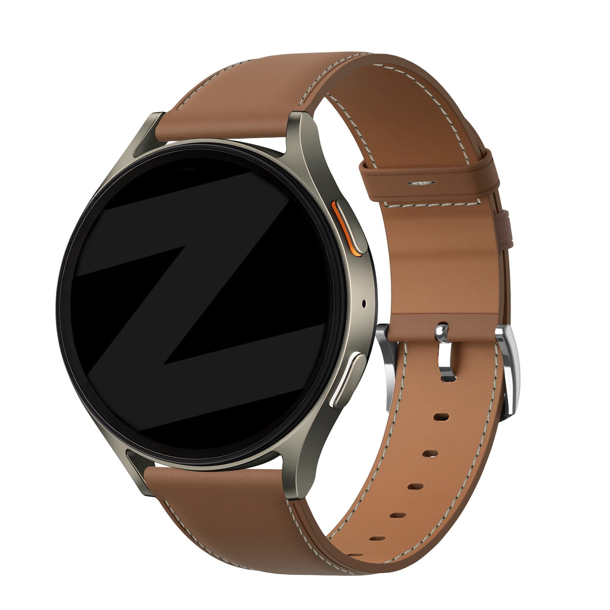 Bandz Huawei Watch GT 4 - 41mm lederen band 'Easy fit' (bruin)