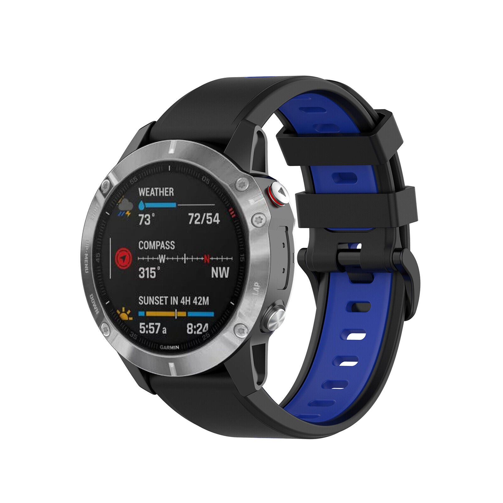 Garmin Fenix 8 Pro - 51mm sport gesp band (zwart/blauw)