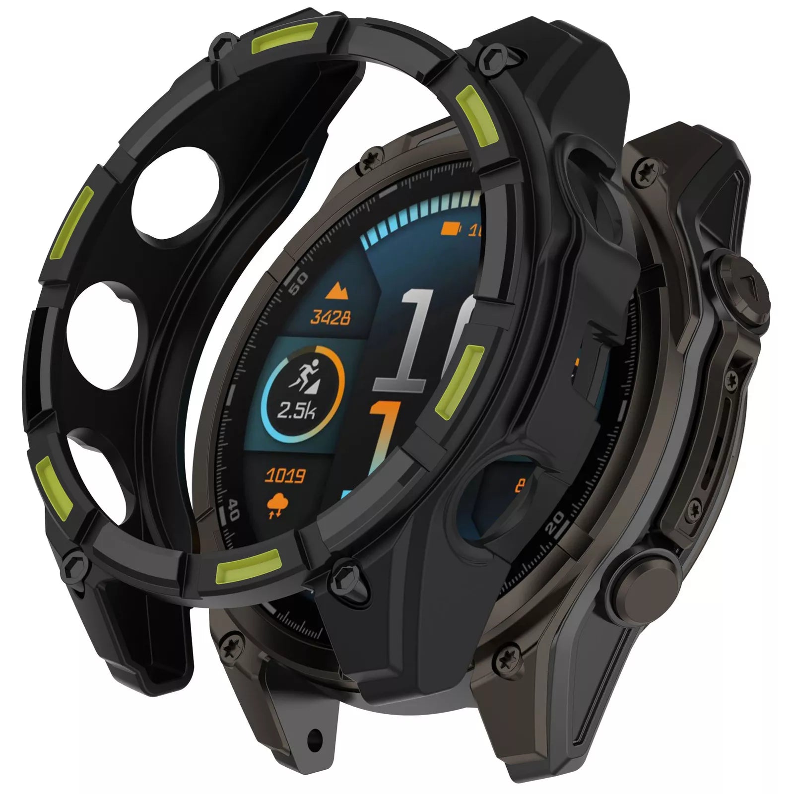 Garmin Fenix 8 - 47mm AMOLED Rugged TPU case (zwart/groen)