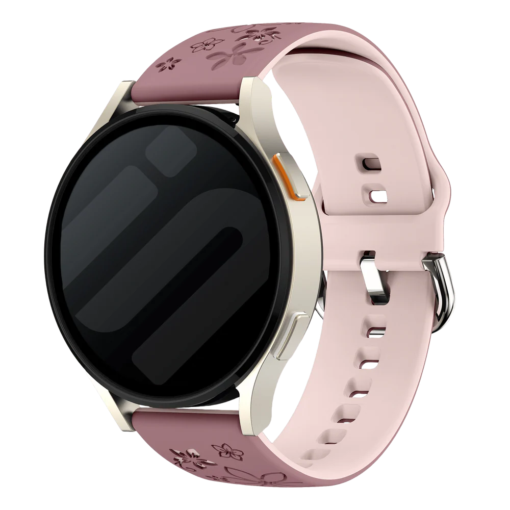 Huawei Watch GT 7 - 41mm Flower siliconen band (mauve/lichtroze)