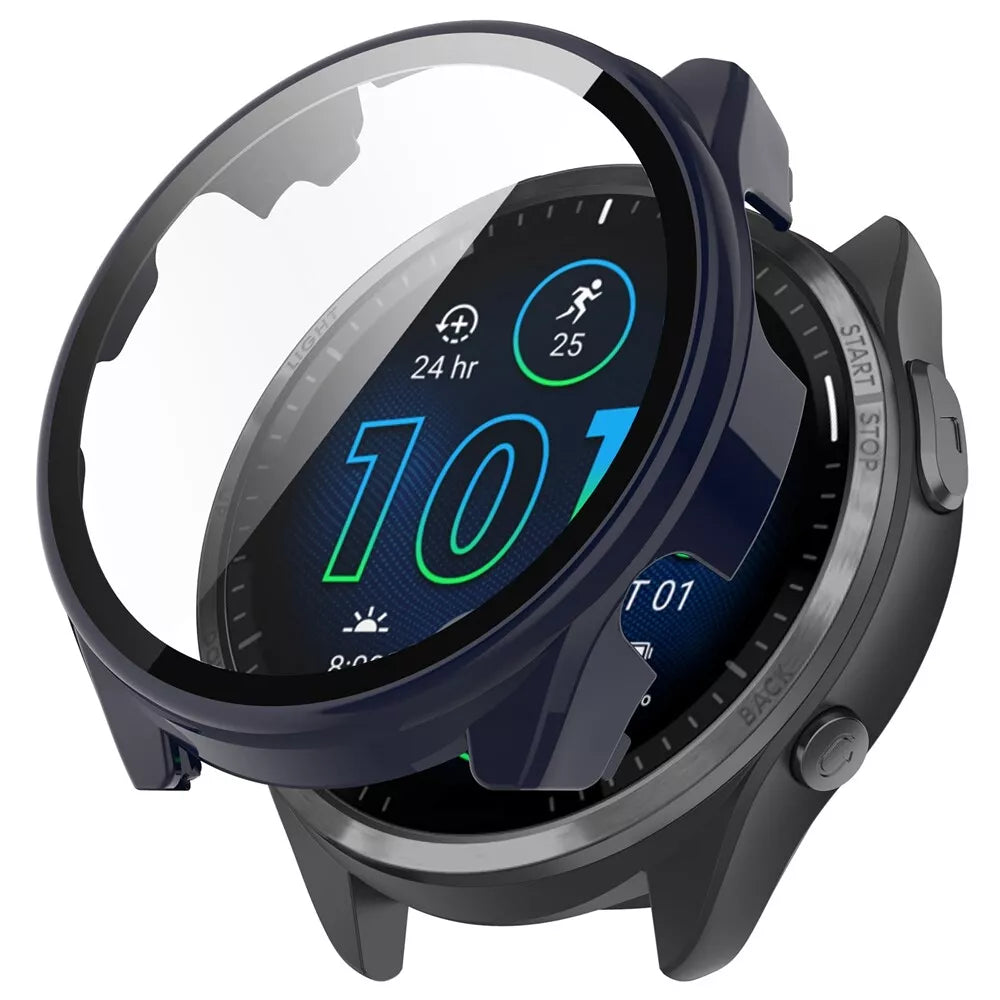 Garmin Forerunner 965 hard case met glas (donkerblauw)