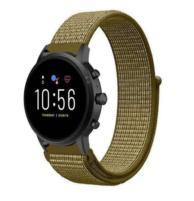 Fossil Gen 4 Explorist (HR) nylon band (olijf)