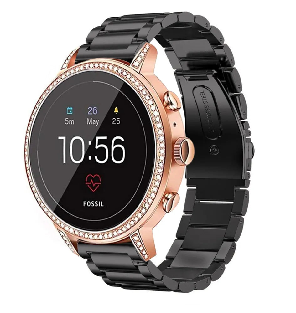Fossil Gen 4 Venture (HR) stalen band (zwart)