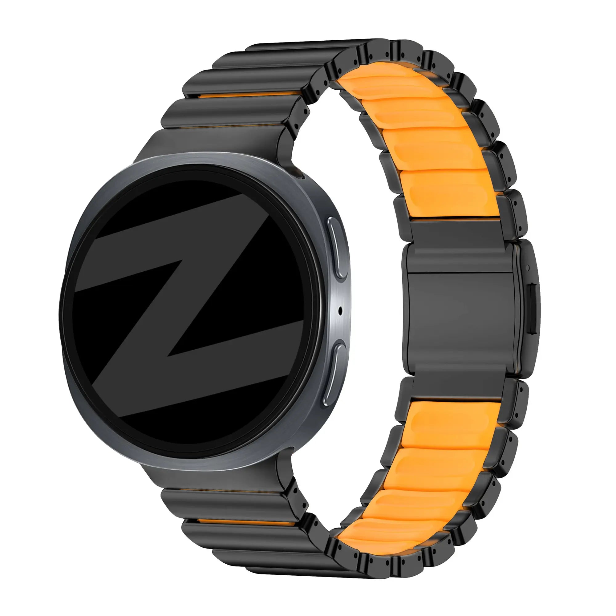 Bandz Samsung Galaxy Watch 9 - 40mm Titanium Strap 'Hybrid' (Black/Orange)