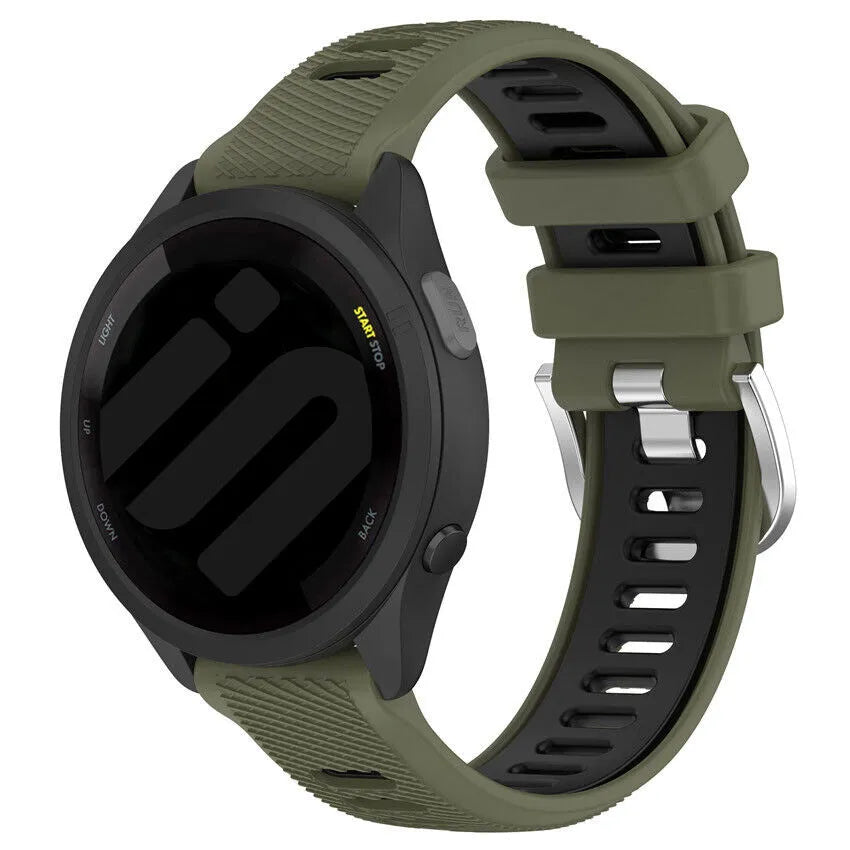 Silicone Buckled Sport Strap, on a watch, 3/4 front view